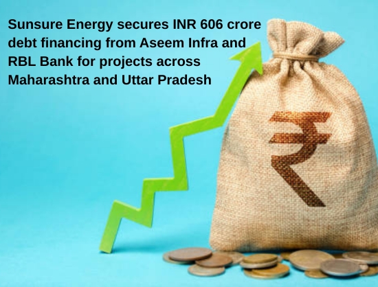 Sunsure Secures INR 606 Cr Debt Financing from Aseem Infra and RBL Bank for 242 MWp Solar Projects