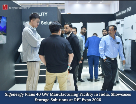Sigenergy Plans 40 GW Manufacturing Facility in India, Launches Integrated ESS at REI Expo 2026
