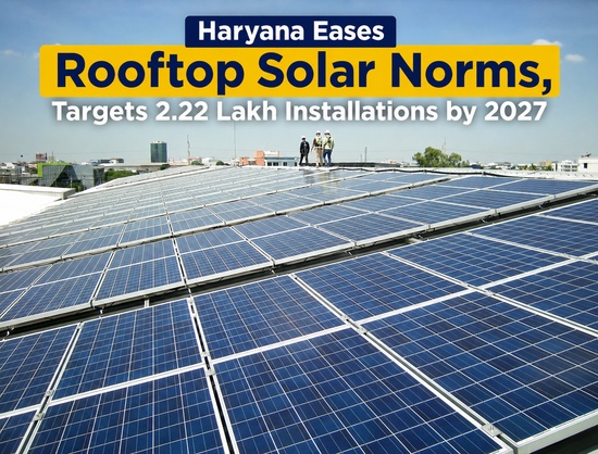 Haryana Targets 2.22 Lakh Rooftop Solar Installations by 2027, Introduces Easier Norms and Interest-Free Assistance