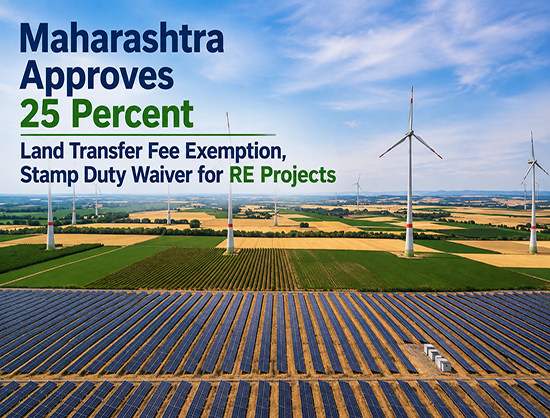 Maharashtra Cabinet Approves 25 Percent Land Transfer Fee Exemption for Renewable Energy Projects