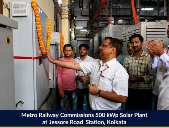 Metro Railway Commissions 500 kWp Solar Plant at Jessore Road Station, Kolkata