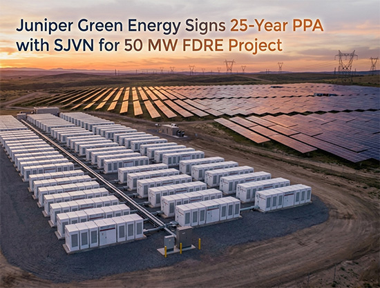 Juniper Green Energy Signs 50 MW FDRE PPA with SJVN