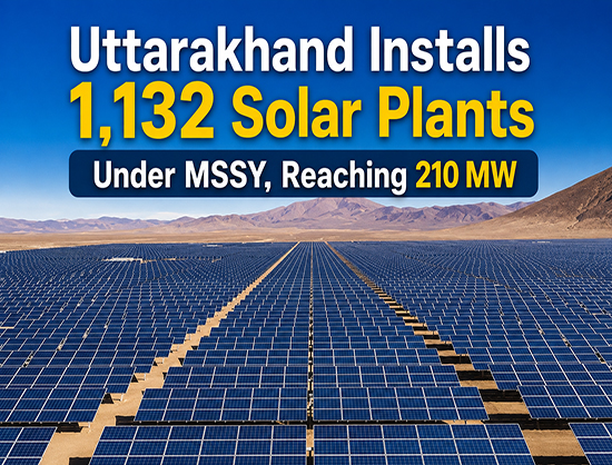 Uttarakhand Installs 1,132 Solar Plants Under MSSY, Reaches 210 MW Capacity