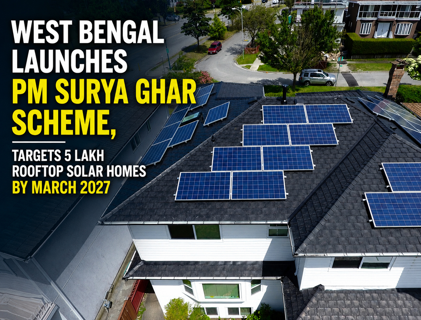 West Bengal Sets Target of 5 Lakh Rooftop Solar Households Under PM Surya Ghar Scheme by 2027