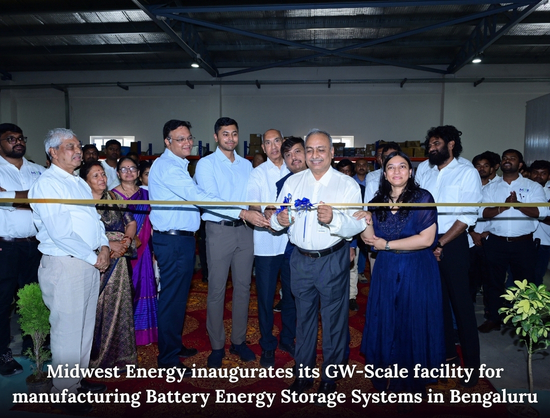Midwest Energy Commences Commercial Production at 1.2 GWh BESS Manufacturing Facility in Bengaluru