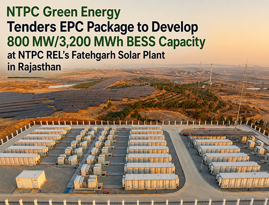 NTPC Green Energy Floats EPC Tender to Develop 3,200 MWh BESS in Rajasthan