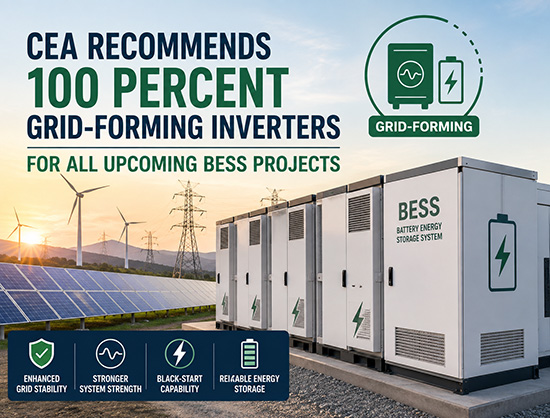 CEA Advises 100 Percent Grid-Forming Inverters for All Upcoming BESS Projects