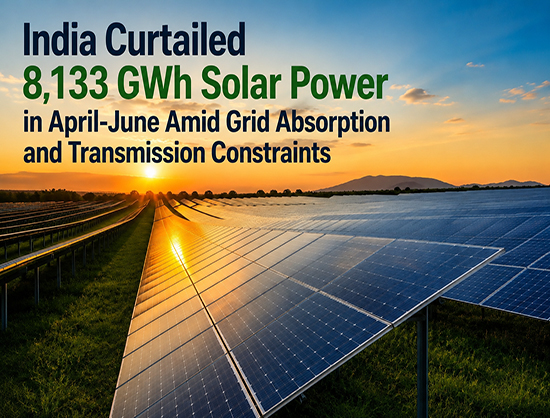 India Curtails 8,133 GWh of Solar Power in April-June Amid Grid Constraints