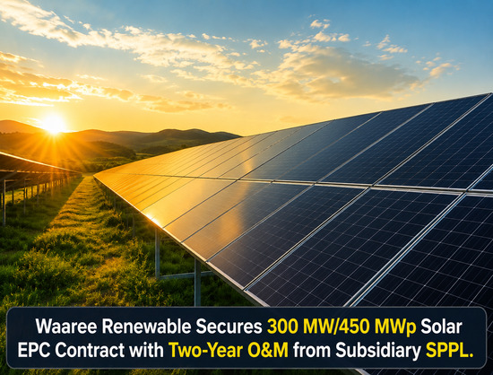 Waaree Renewable Technologies Secures 300 MW/450 MWp Solar EPC Contract from Subsidiary