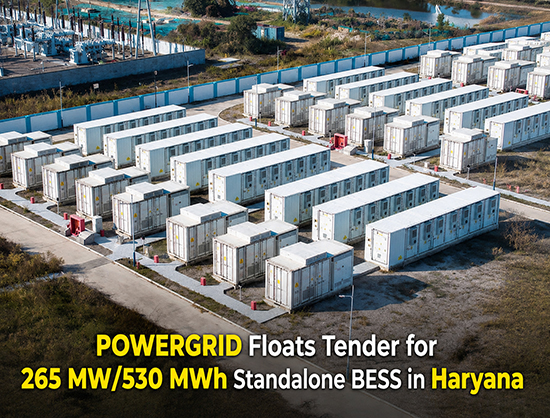POWERGRID Invites Bids for 265 MW/530 MWh BESS Project in Haryana