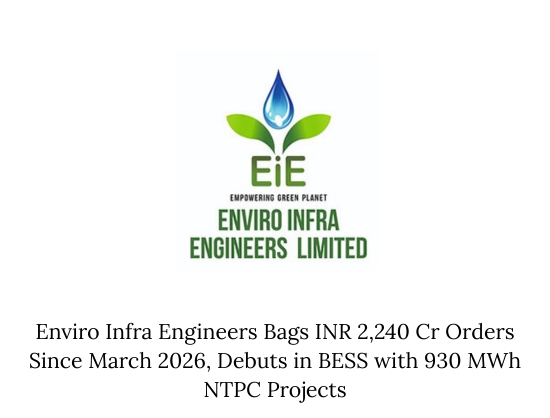 Enviro Infra Engineers Secures INR 2,240 Cr Orders, Enters BESS Segment with 930 MWh Projects