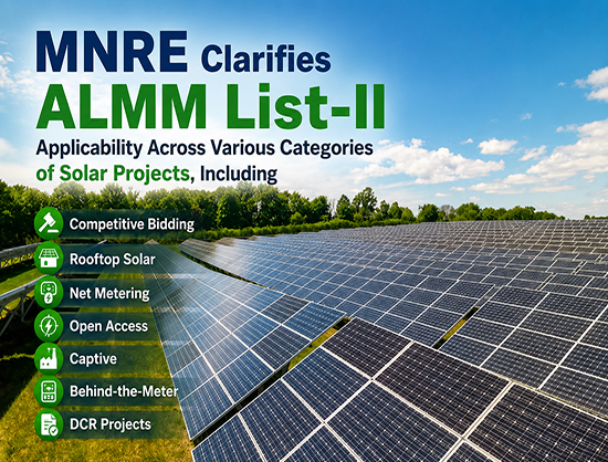 MNRE Issues Detailed Clarification on ALMM List-II Applicability Across Solar Project Categories