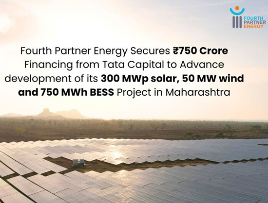 Fourth Partner Energy Secures INR 750 Cr Financing from Tata Capital for Hybrid RE Project in Maharashtra