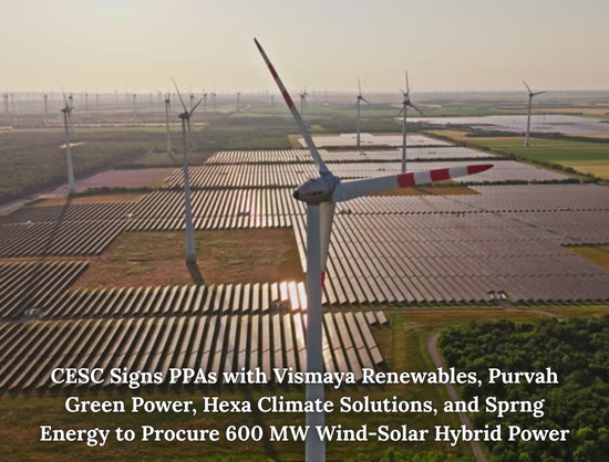 CESC Signs Long-Term PPAs with Four Developers for 600 MW Wind-Solar Hybrid Power