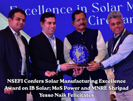 NSEFI Honours IB Solar with Solar Manufacturing Excellence Award
