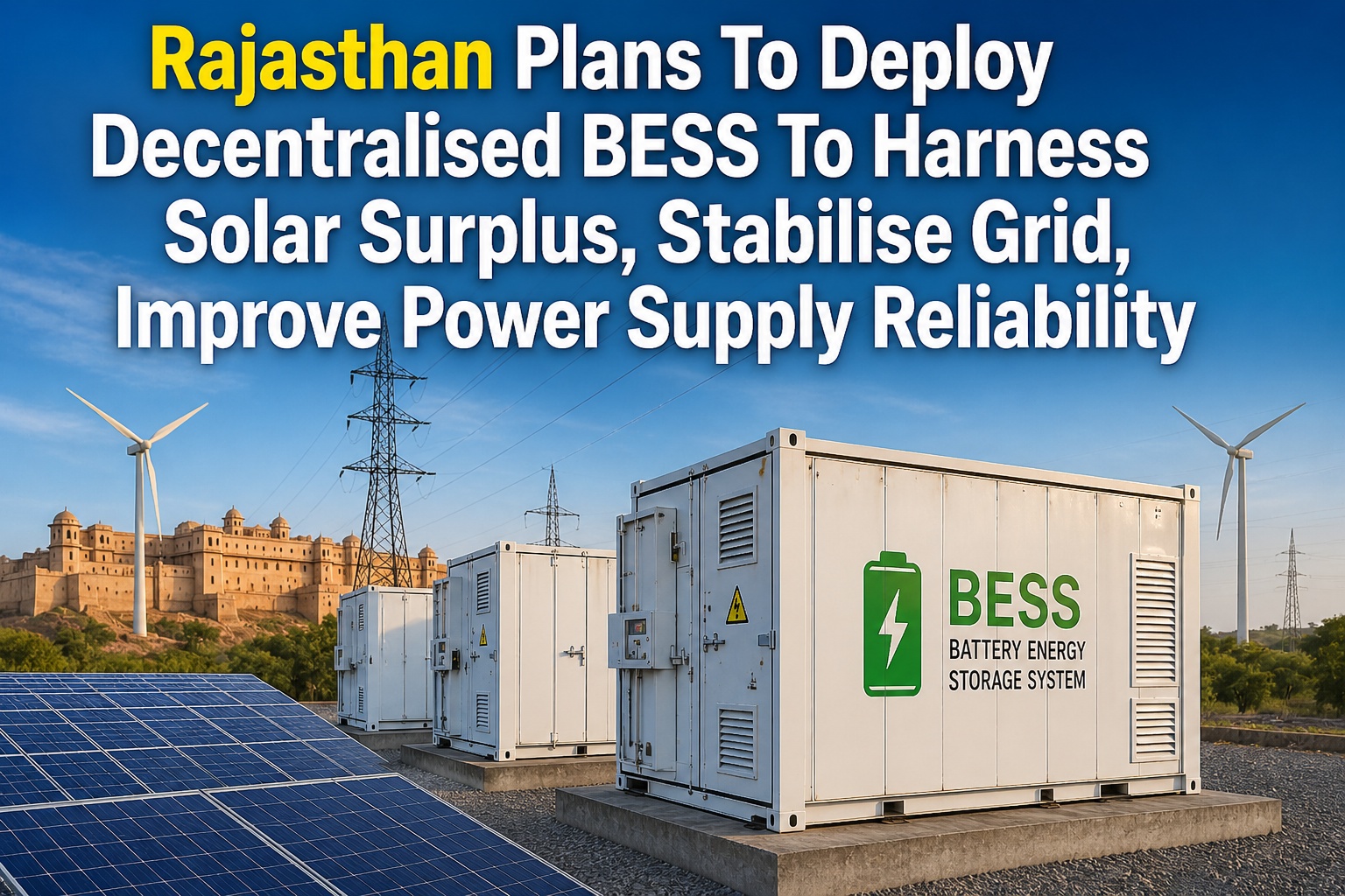 Rajasthan Plans Decentralised BESS Rollout to Strengthen Grid Stability, Solar Use