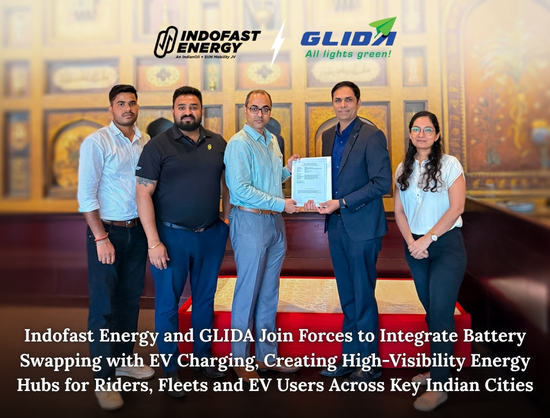 Indofast Energy, GLIDA Partner to Expand Battery-Swapping Infrastructure Across India