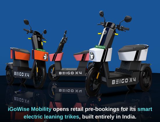 iGo Opens Limited Retail Pre-Bookings for Its Smart Electric Leaning Trikes