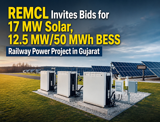 REMCL Floats Tender for 17 MW Solar Project with 12.5 MW/50 MWh BESS on Railway Land in Gujarat
