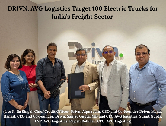 DRIVN, AVG Logistics Partner to Deploy 100 Electric Trucks Across India