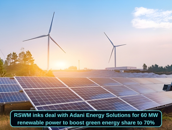 Adani Energy Solutions to Supply 60 MW of Renewable Power to RSWM