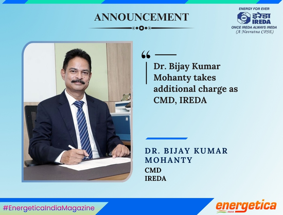 Dr. Bijay Kumar Mohanty Assumes Additional Charge as IREDA CMD