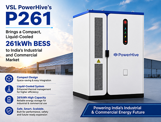 VSL PowerHive Launches P261, a 125kW/261kWh Liquid-Cooled BESS for C&I Applications
