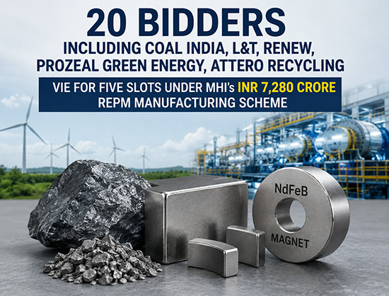 MHI Receives 20 Bids Under INR 7,280 Crore REPM Manufacturing Scheme