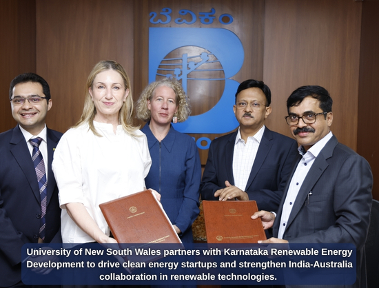 University of New South Wales and Karnataka Renewable Energy Development Signs MoU to Boost Clean Energy Innovation