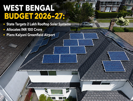 West Bengal Budget Pushes RE with 2 Lakh Rooftop Solar Systems