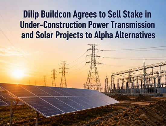 Dilip Buildcon to Sell Stake in INR 8,400 Cr Under-Construction Transmission, Solar Projects to Alpha Alternatives