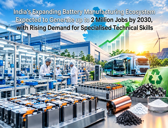 Adecco India Says India&rsquo;s Battery Industry Could Generate Up to 2 Million Jobs by 2030