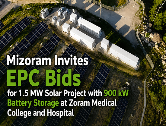 Mizoram Invites Bids for 1.5 MW Solar Power Plant, Battery Backup at Zoram Medical College