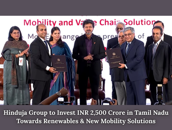 Hinduja Group to Invest INR 2,500 Crore in Tamil Nadu Across Clean Energy and Mobility