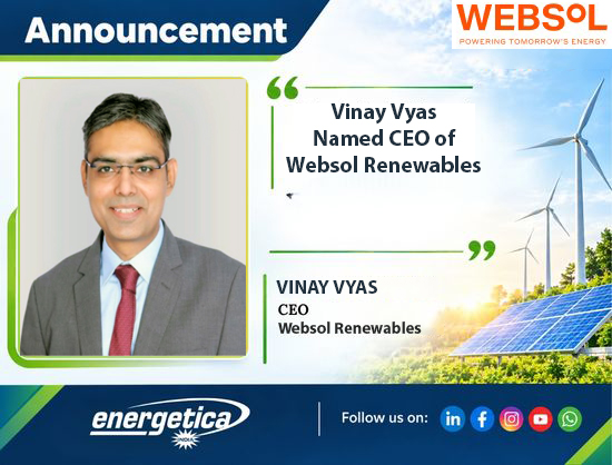 Websol Energy System Appoints Vinay Vyas as Websol Renewables CEO