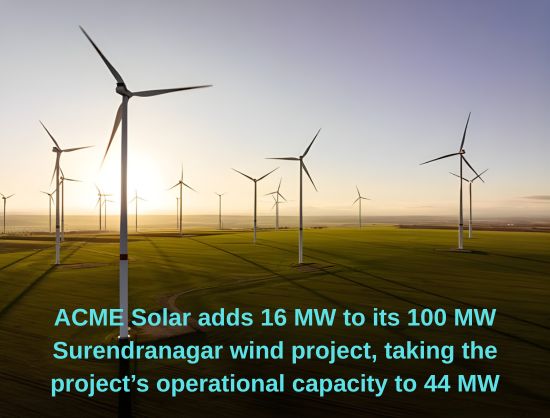 ACME Solar Commissions 16 MW Second Phase of 100 MW Wind Power Project in Gujarat