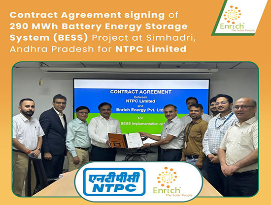 Enrich Energy Signs Contract with NTPC for 290 MWh BESS Project in Andhra Pradesh