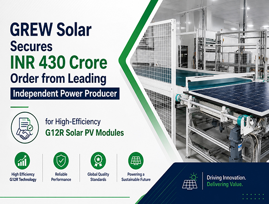 GREW Solar Secures INR 430 Crore Order for G12R Solar Modules