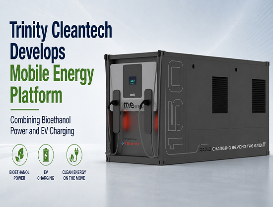 Trinity Cleantech Develops Bioethanol-Powered Gen Set with Integrated EV Charging
