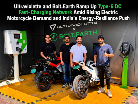 Ultraviolette, Bolt.Earth Expand Type-6 Fast-Charging Network Across India