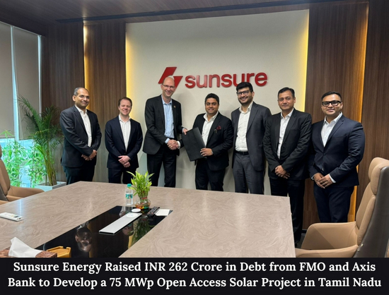 Sunsure Energy Secures INR 262 Crore Debt for 75 MW Solar Open Access Project in Tamil Nadu